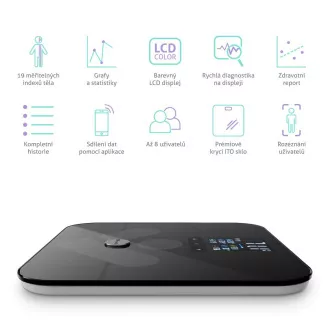 TrueLife FitScale W7 BT - Cântar bluetooth cu impedanță bioelectrică - negru TrueLife FitScale W7 BT - Cântar bluetooth cu impedanță bioelectrică - negru