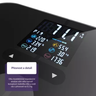 TrueLife FitScale W7 BT - Cântar bluetooth cu impedanță bioelectrică - negru TrueLife FitScale W7 BT - Cântar bluetooth cu impedanță bioelectrică - negru