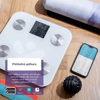 TrueLife FitScale W7 BT - Cântar Bluetooth cu impedanță bioelectrică - Alb