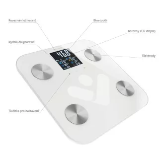 TrueLife FitScale W7 BT - Cântar Bluetooth cu impedanță bioelectrică - Alb
