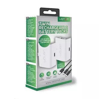 VENOM VS2872 Xbox Series S/X & One White Twin Battery Pack   cablu de 3 metri