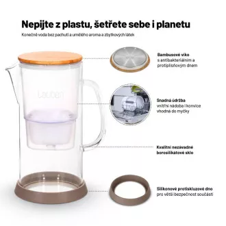 Lauben Glass Water Filter Jug 32GW - ulcior cu filtru de apă