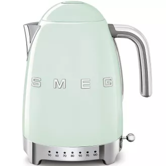 Fierbător electric Smeg KLF04PGEU, 1, 7 l (7 cești), 2400 W, stil anii '50, control al temperaturii, 7 programe, verde pastelat