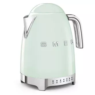 Fierbător electric Smeg KLF04PGEU, 1, 7 l (7 cești), 2400 W, stil anii '50, control al temperaturii, 7 programe, verde pastelat
