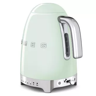 Fierbător electric Smeg KLF04PGEU, 1, 7 l (7 cești), 2400 W, stil anii '50, control al temperaturii, 7 programe, verde pastelat