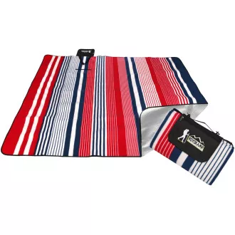 Pătură de picnic 200x200 cm cu husă ALU, dungi - roșu