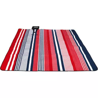 Pătură de picnic 200x200 cm cu husă ALU, dungi - roșu