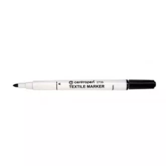 Marker Centropen 2739 pentru textile varf cilindric negru 3,5 mm