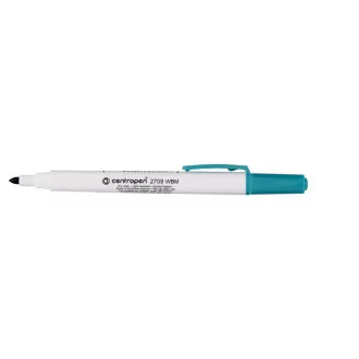Marker Centropen 2709 pe tablă albă vârf cilindric verde 1,8 mm