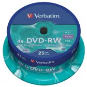 VERBATIM DVD-RW (pachet de 25) Spindle / 4x / 4,7 GB