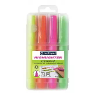 Evidențiator Centropen 8552/4 4 culori vârf pană 1-4,6 mm Evidențiator Centropen 8552/4 4 culori vârf pană 1-4,6 mm