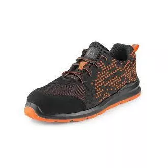 Pantofi mici CXS TEXLINE CRES S1, cu otel, negru-portocaliu, marimea 36