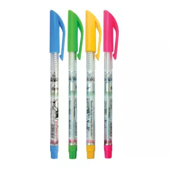 Pix de unică folosință Flexoffice Simply Crocus plastic FO-018 0,38 mm corp albastru transparent