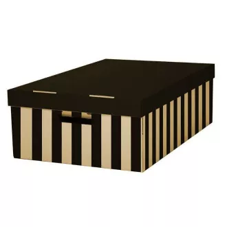 Cutie de dosar cu capac 56x37x18cm negru capacitate de incarcare 10kg 2buc