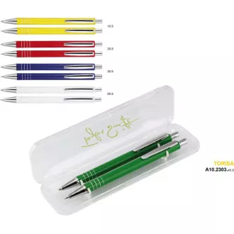 Set pix din aluminiu si microcreion Empen Torisa A10.2303 in cutie de plastic, corp albastru, mix de culori