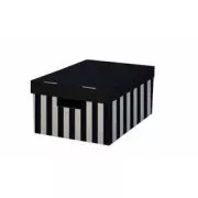 Cutie de dosar cu capac 28x37x18cm carton negru capacitate de incarcare 5kg 2buc