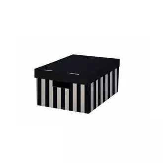 Cutie de dosar cu capac 28x37x18cm carton negru capacitate de incarcare 5kg 2buc