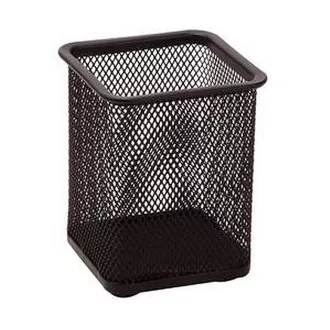 Cupă de sârmă pentru creioane pătrată neagră Cupă de sârmă pentru creioane pătrată neagră