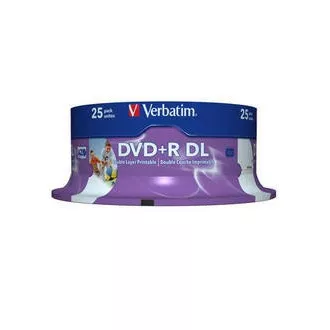 VERBATIM DVD + R (pachet de 25) / Spindle Double Layer 8X 8,5 GB imprimabil cu jet de cerneală VERBATIM DVD + R (pachet de 25) / Spindle Double Layer 8X 8,5 GB imprimabil cu jet de cerneală