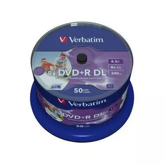 VERBATIM DVD + R (pachet de 50) DoubleLayer / Spindle / 8X / 8,5 GB / Printable / NoID