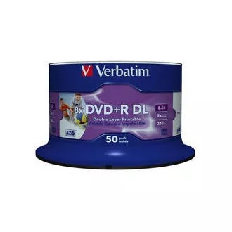 VERBATIM DVD + R (pachet de 50) DoubleLayer / Spindle / 8X / 8,5 GB / Printable / NoID
