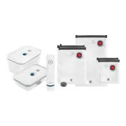 Set de vid ZWILLING, 2x recipient de plastic, 5 pungi, pompă de vid, albastru - Fresh & Save