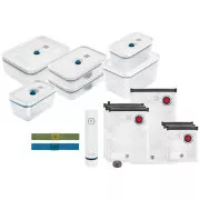 Set de vid ZWILLING, 5x recipient de plastic, 1x recipient de sticlă, 7 pungi, pompă de vid, 2 benzi, albastru - Fresh & Save
