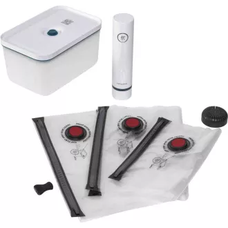 Set de vid ZWILLING, recipient de plastic, 5 pungi, pompă de vid, albastru - Fresh & Save Set de vid ZWILLING, recipient de plastic, 5 pungi, pompă de vid, albastru - Fresh & Save