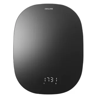 Cântar de bucătărie digital ZWILLING, baterie Li-ion, sursă de alimentare USB, afișaj LCD, sticlă/plastic, negru - Enfinigy