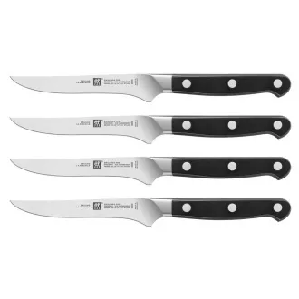 Set de cuțite pentru friptură ZWILLING, 4 piese, oțel inoxidabil, protecție, 57 HRC, mâner cu trei nituri - Pro Set de cuțite pentru friptură ZWILLING, 4 piese, oțel inoxidabil, protecție, 57 HRC, mâner cu trei nituri - Pro