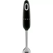 Blender cu băț Smeg HBF11BLEU, 700 W, 14850 RPM, turbo, stil anii '50, mâner antiderapant, negru