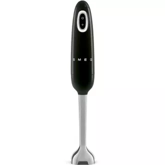 Blender cu băț Smeg HBF11BLEU, 700 W, 14850 RPM, turbo, stil anii '50, mâner antiderapant, negru