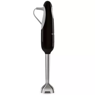 Blender cu băț Smeg HBF11BLEU, 700 W, 14850 RPM, turbo, stil anii '50, mâner antiderapant, negru