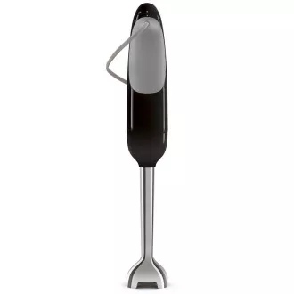 Blender cu băț Smeg HBF11BLEU, 700 W, 14850 RPM, turbo, stil anii '50, mâner antiderapant, negru