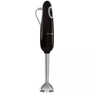 Blender cu băț Smeg HBF11BLEU, 700 W, 14850 RPM, turbo, stil anii '50, mâner antiderapant, negru