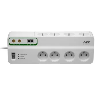 APC Home / Office SurgeArrest 6 prize cu protecție telefonică și coaxială 230V Franța, 3m