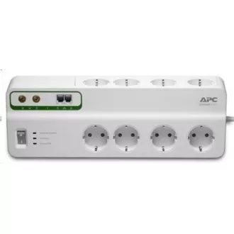 APC Home / Office SurgeArrest 6 prize cu protecție telefonică și coaxială 230V Franța, 3m