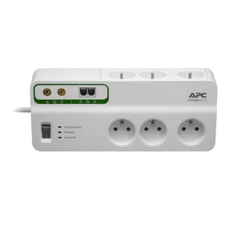 APC Home / Office SurgeArrest 6 prize cu protecție telefonică și coaxială 230V Franța, 3m