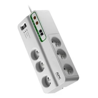 APC Home / Office SurgeArrest 6 prize cu protecție telefonică și coaxială 230V Franța, 3m