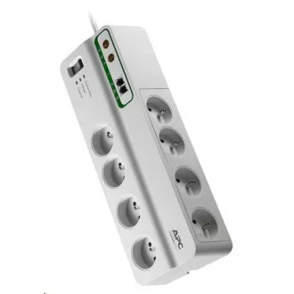 APC Performance SurgeArrest 8 prize cu protecție telefonică și coaxială 230 V Franța, 2,7 m APC Performance SurgeArrest 8 prize cu protecție telefonică și coaxială 230 V Franța, 2,7 m