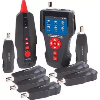 Tester de cablu LAN TLCD88 cu LCD, coaxial, Cat3/Cat5E/Cat6, UTP/STP, USB, PoE, ping, sondă, 8x anti-buclă