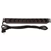 Panou de distributie 19" LEXI-Net 9x230V, cablu 3m, 1U