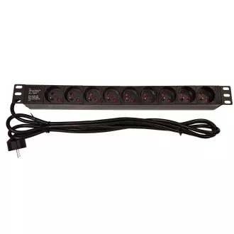 Panou de distributie 19" LEXI-Net 9x230V, cablu 3m, 1U