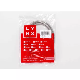 Cablu patch LYNX Cat5E, UTP - 1,5 m, gri Cablu patch LYNX Cat5E, UTP - 1,5 m, gri