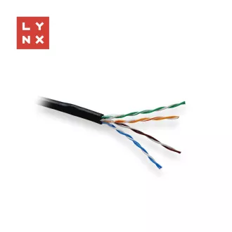 Cablu UTP LYNX Cat5e, PE (FCA), integral din cupru, exterior, negru, cutie 305m