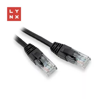 Cablu patch LYNX UTP Cat5e, PVC, CCA, 20m, negru