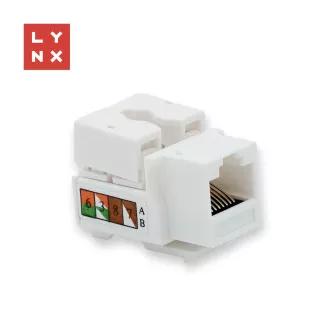 Cablu LYNX Keystone UTP Cat5e, 90 grade, alb