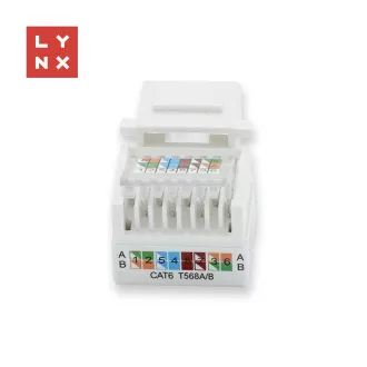 Cablu LYNX Keystone UTP Cat6, autofiletant, 90°, alb Cablu LYNX Keystone UTP Cat6, autofiletant, 90°, alb