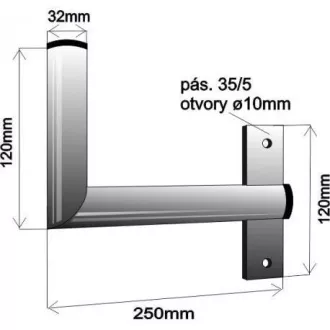 Suport antenă pentru perete lângă fereastră cu curea, montare pe dreapta, zinc galvanic, lungime 25cm, diametru 3.2cm Suport antenă pentru perete lângă fereastră cu curea, montare pe dreapta, zinc galvanic, lungime 25cm, diametru 3.2cm