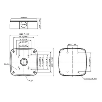 Dahua PFA121-V2, cutie de joncțiune universală pătrată Dahua PFA121-V2, cutie de joncțiune universală pătrată